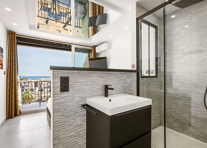 Libertino - Vue Mer - Studio Design - Terrasse - Parking - Heliopolis Village Naturiste Apartament